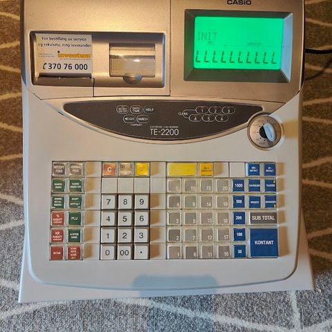 Casio TE-2400 Elektrisk Kassaapparat Cash Register med kassaskuff