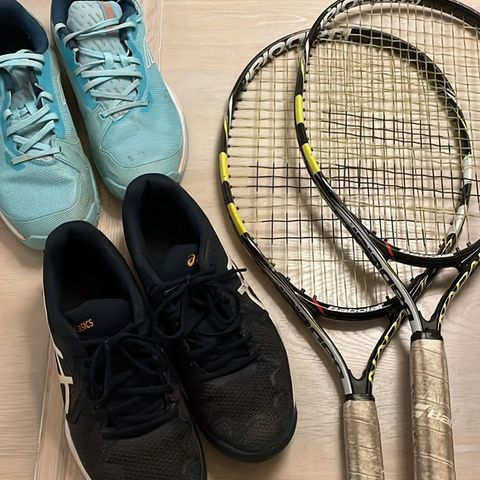 Babolat tennissko str 40, Asics tennissko str 39,5