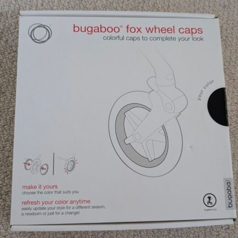 Sorte Bugaboo Fox Wheel Caps (nye!)