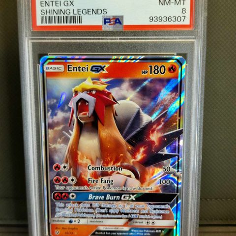 Entei GX #10 - Pokemon Shining Legends PSA 8