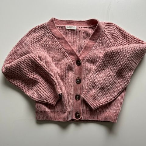 Rosa myk cardigan fra H & M - str 146/152