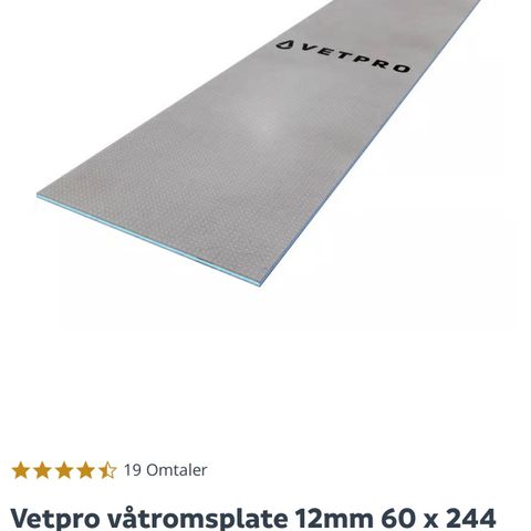 Vetpro våtromsplate 12mm