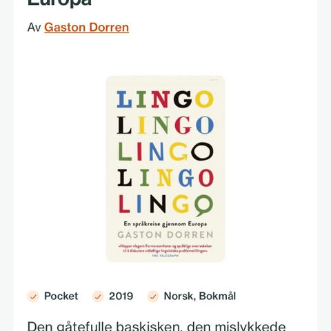 Boken «Lingo» selges