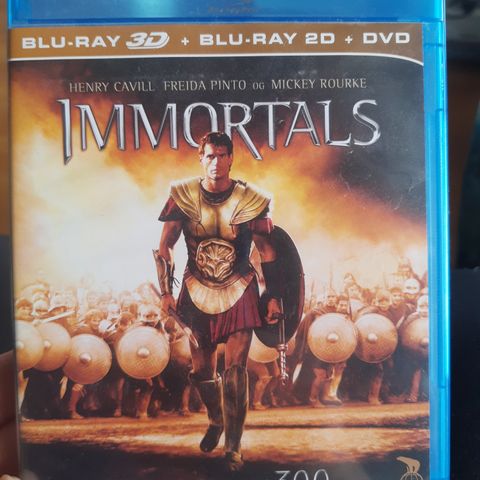 Immortals, blu ray 3D og 2D + DVD, ripefri