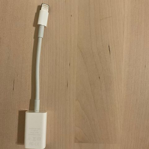 Apple Lightning to USB camera adapter.