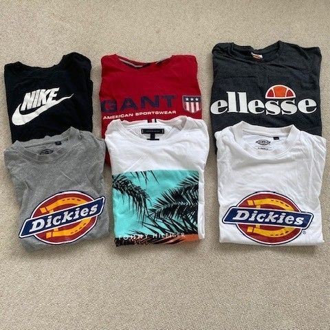 T-shorter - Tommy Hilfiger, Dickies, Ellesse, Gant og Nike