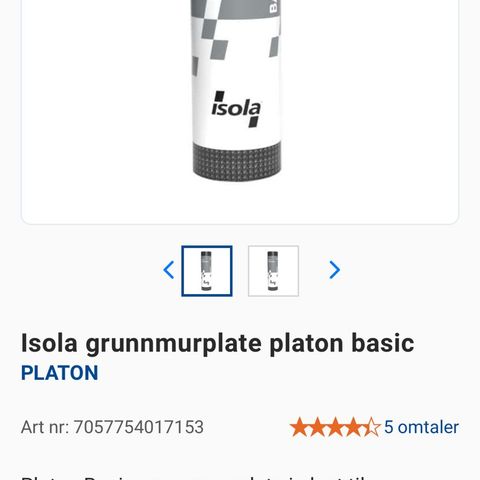 Isola grunnmurplate basic Platon