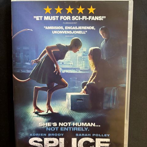 Splice DVD film, 2009 shes not human, not entirely