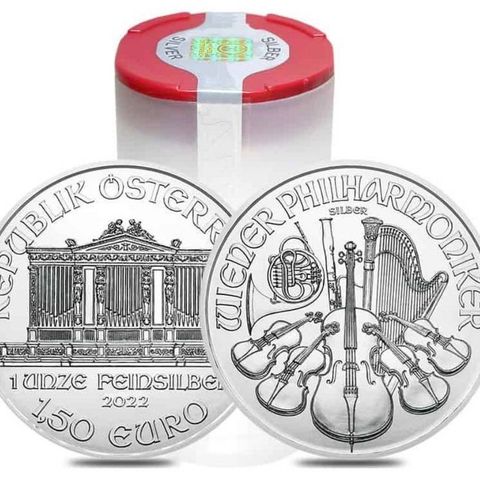 2x hele Philharmonic Tuber (40stk 1oz mynter) 31,1g pr stk.