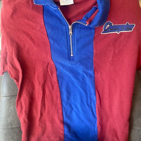 Retro Champion half-zip t-shirt str S