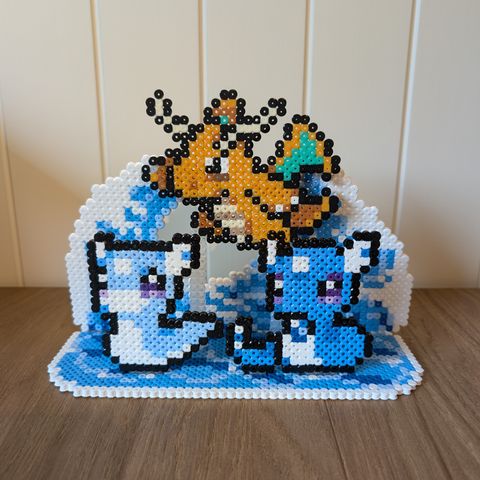 Pokemon Evolution diorama display av Dratini, Dragonair, Dragonite