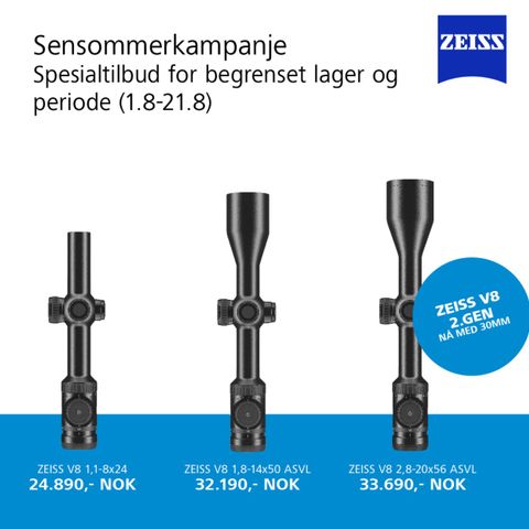 SOMMERKAMPANJE ZEISS V8