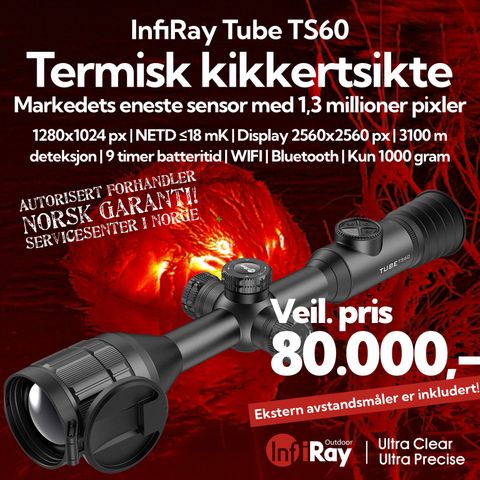 Infiray TS60 Termisk Tube M/Avstandsmåler