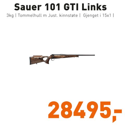 Sauer 101 GTI Links PÅ LAGER!