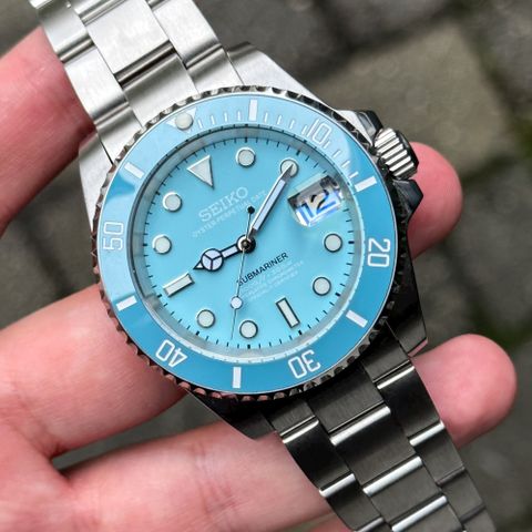 (NY) Seiko "Ice Blue" Submariner Mod