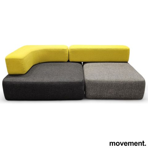 Modulsofa med 2 moduler fra Fritz Hansen, Model: Alphabet series i gult / mørk g