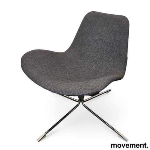 2 stk Lekker loungestol / lenestol fra Offecct, Spoon Low i grått stoff, pent br