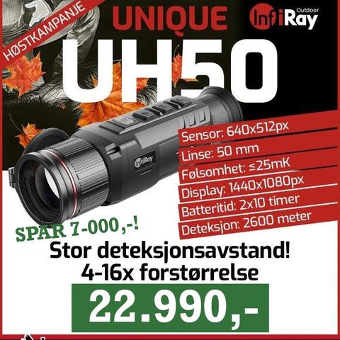 LAGERTØMMING INFIRAY! SPAR 7000,- Infiray UH50 Termisk spotter