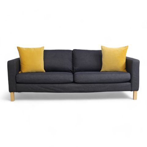 Fri Frakt | Nyrenset | Mørk grå IKEA Karlstad 3-seter sofa