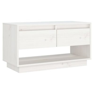 vidaXL TV-benk hvit 74x34x40 cm heltre furu(SKU813840)