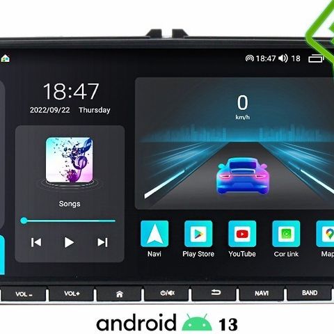 VW Golf Passat Touran Tiguan Transporter 9" QLED HD Android 13.0 DAB+ GPS Skoda