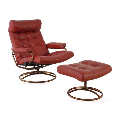 Retro Stressless med Skammel i Skinn fra Ekornes