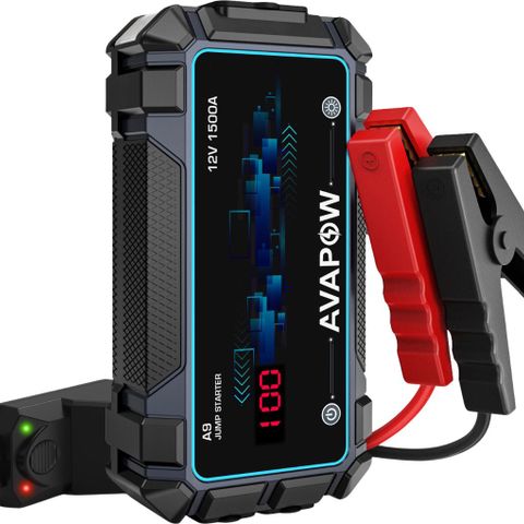 SE PRIS! AVAPOW 12V JUMPSTART / STARTBOOSTER 12V 1500A - 8000mAh