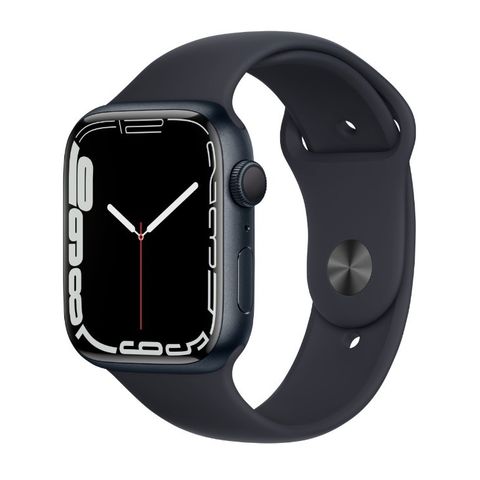 Apple Watch Series 7 GPS 45 mm, Midnatt aluminium, Midnatt Sport band