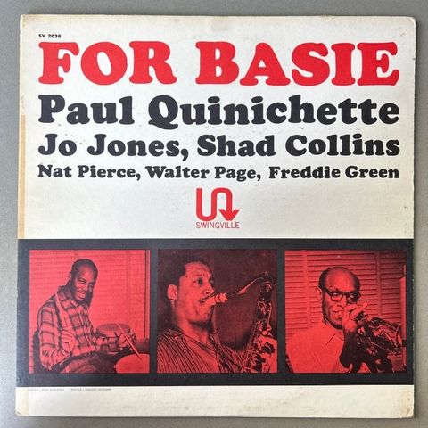 Paul Quinichette & Jo Jones All Stars - For Basie - Vinylplate singel - 1963