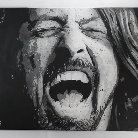 Nirvana - Foo Fighters - Dave Grohl - Painted and signed by artist Vincent Mink 