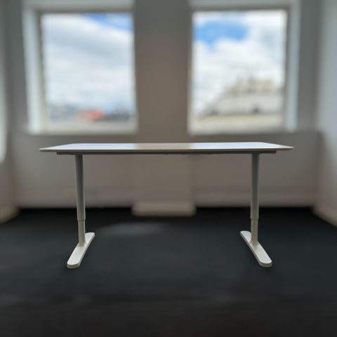 6 stk 160x80 cm, IKEA Bekant manuelt hev/senk skrivebord i hvit