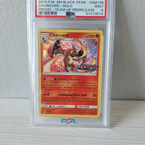 Charizard - SM158 - PSA 9 - Pokemon kort