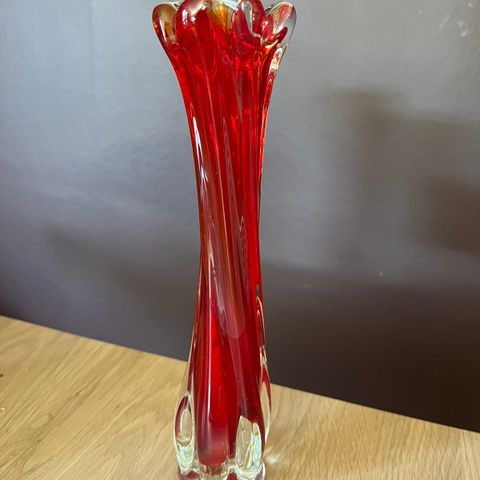 Rød vase vintage, kanskje  Murano