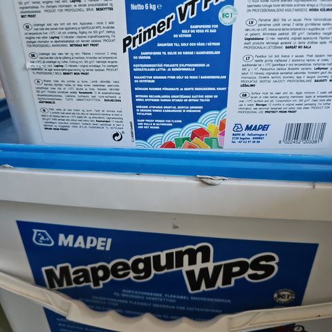 Mapei Primer VT Plus og Mapegum WPS