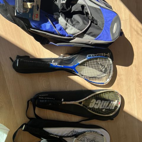 Squashbag ( Prince) og 3 racket