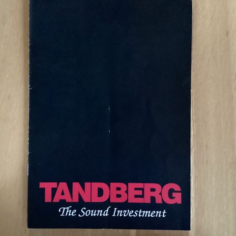 TANDBERG brosjyre fra ca. 1985. Kan sendes med Postnord kost. 69kr