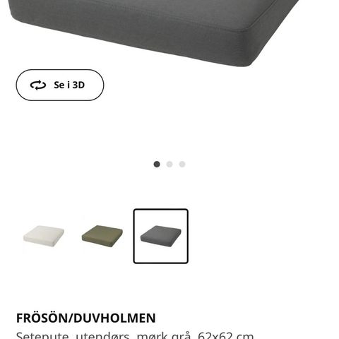 Pute til utemøbler fra IKEA, med trekk