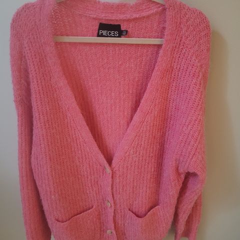 Rosa oversized cardigan/strikkejakke str small