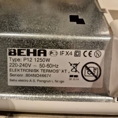 Beha 1250W ovn