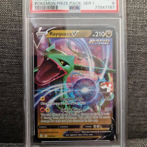 PSA 9 - Rayquaza V 110/203 - Prize Pack Series 1