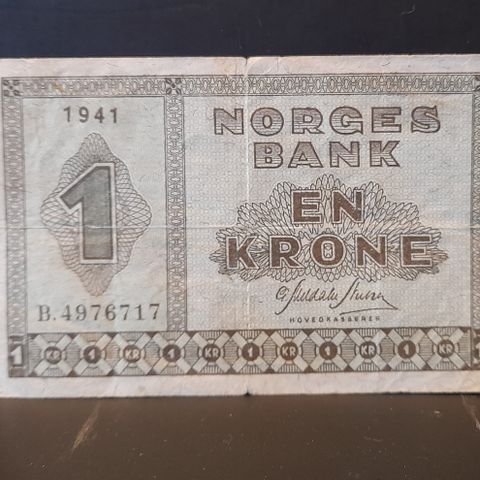 1941 NORSK 1 KRONE SEDDEL