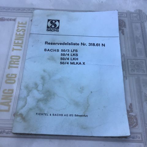 SACHS Reservedelsliste Nr. 318.61 N