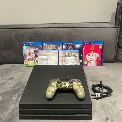 Playstation 4 pro + spill