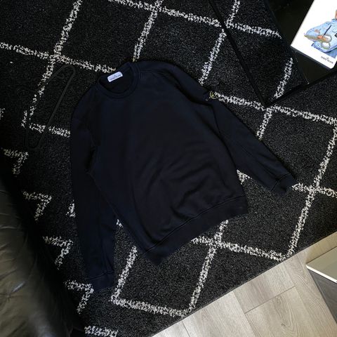 Stone Island Black Sweatshirt Svart Genser Str. XXL