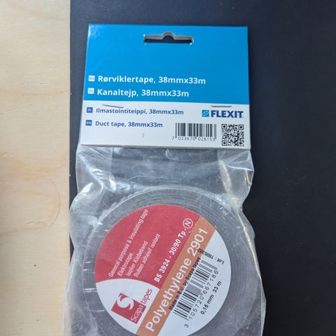 Flexit rørviklertape pe 38mm x 33m