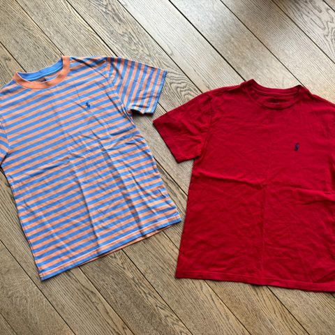 To knapt brukte Polo Ralph Lauren t- skjorter str M (10- 12 år)