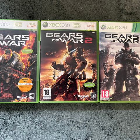 Gears of War 1, 2 og 3 (Xbox 360)