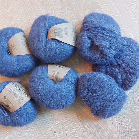 Drops brushed alpaca silk - jeansblå (150 gram)