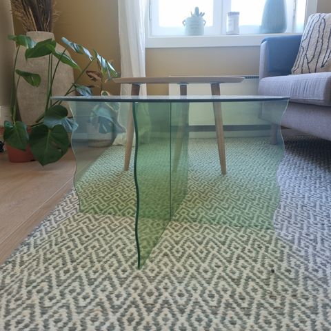 Green wavy coffee table