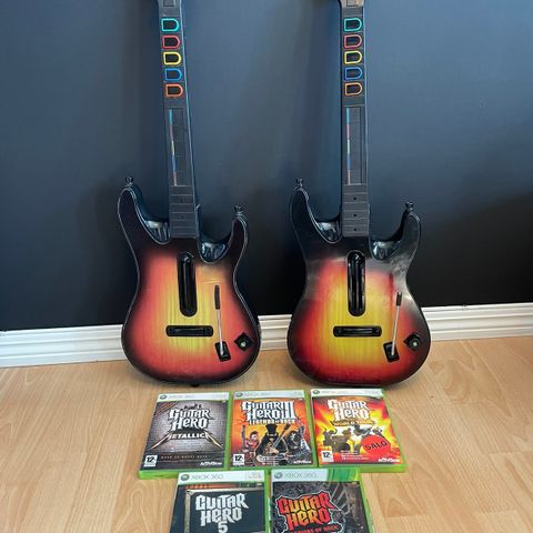 Guitar Hero-spill og gitarer til Xbox 360